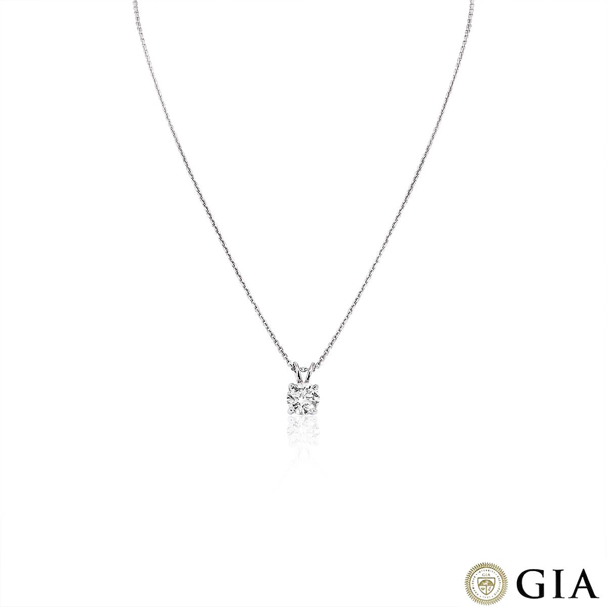 White Gold Round Brilliant Cut Diamond Pendant 1.23ct F/SI1 XXX White Gold Round Brilliant Cut Diamond Pendant 1.23ct F/SI1 XXX